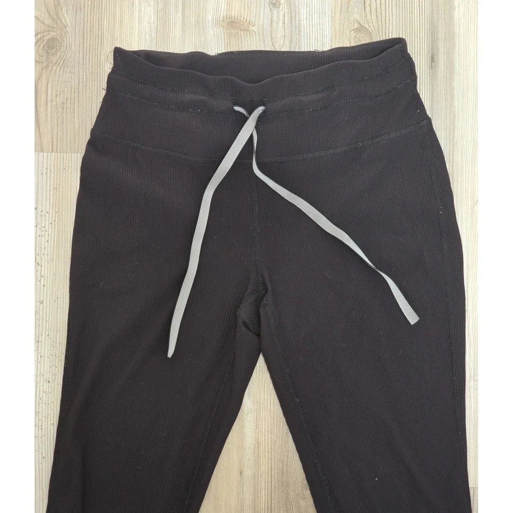 Free People Movement Ribbed Leggings Black With Drawstring Size S